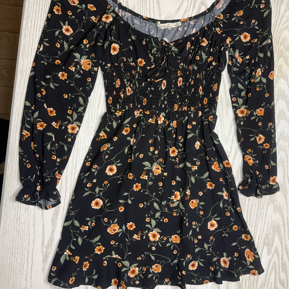 Liberty Love Black Floral Long Sleeve Dress